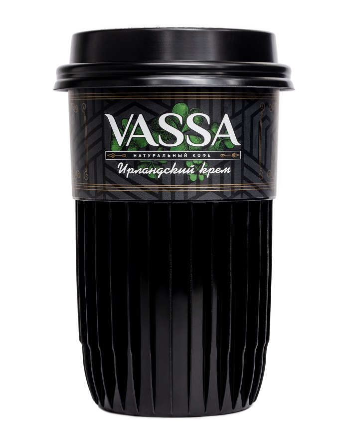 Кофе молотый VASSA в стакане с натуральным сиропом Ирландский крем.